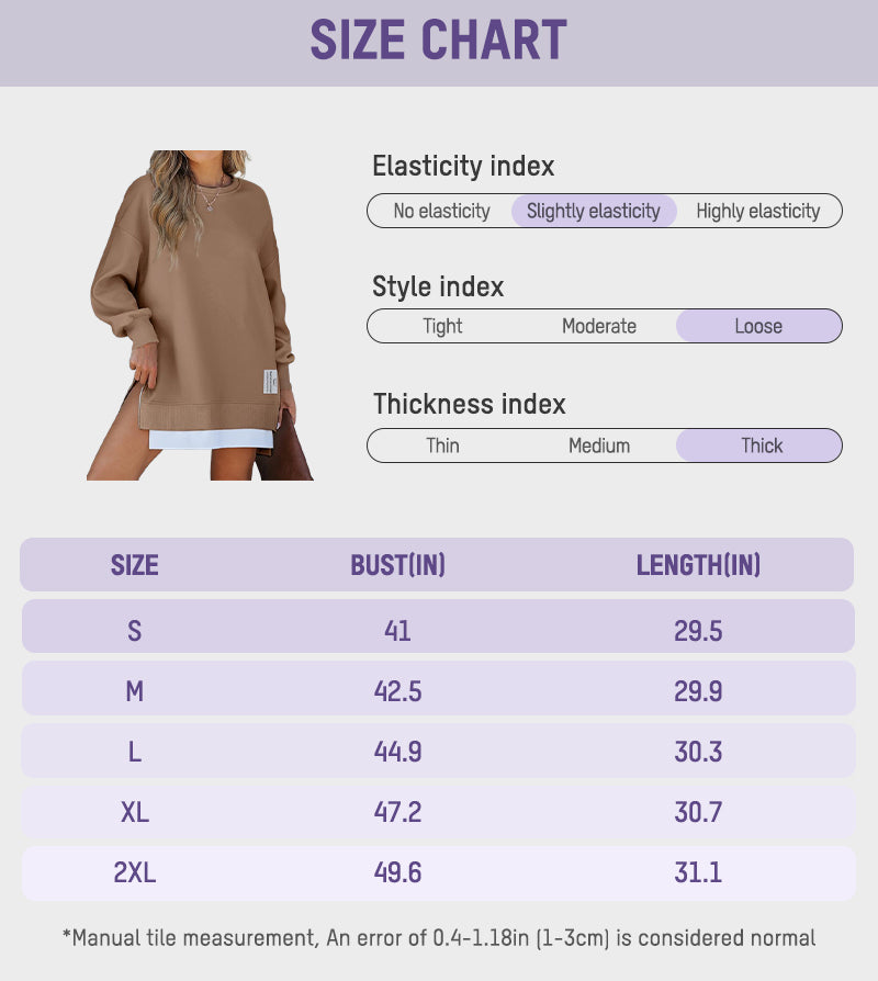 Oversize Langarm-Sweatshirt mit seitlichem Reißverschluss