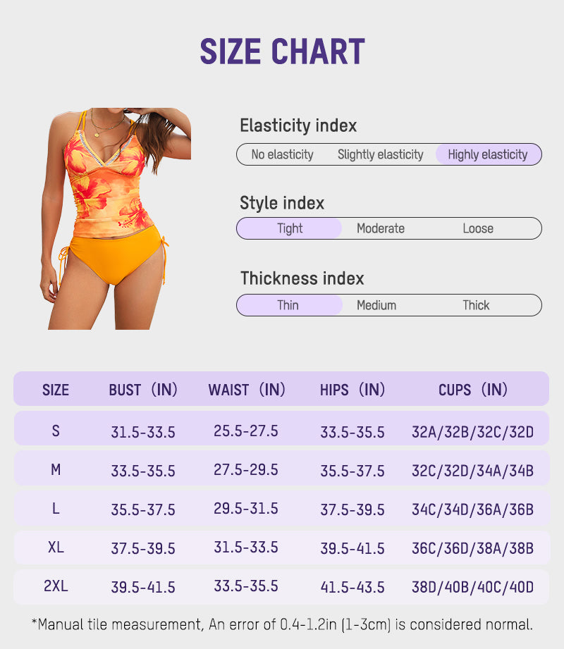 Tankini mit gekreuztem Rückenausschnitt und Aufdruck