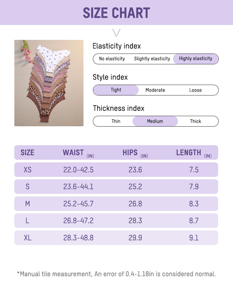 Nahtlose Höschen mit gewelltem Rand (10er-Pack)