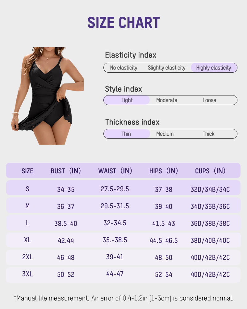 V-Neck Tummy-Control Modest Swim Dress