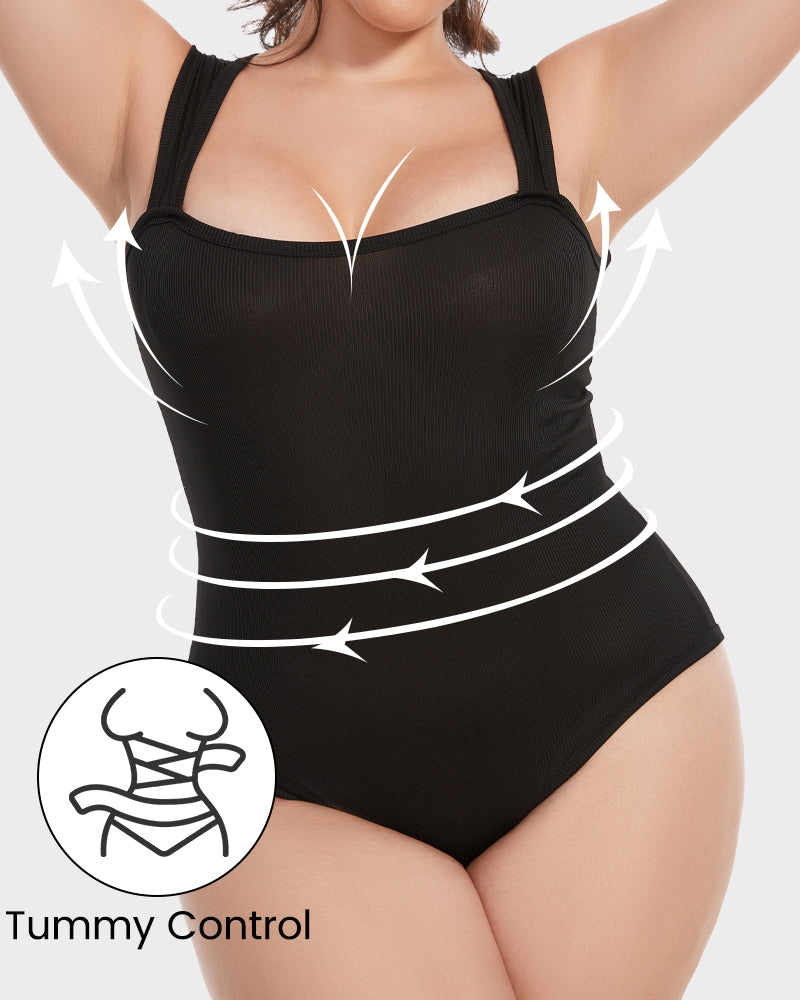 Sleeveless Tummy-Control Tank Bodysuit