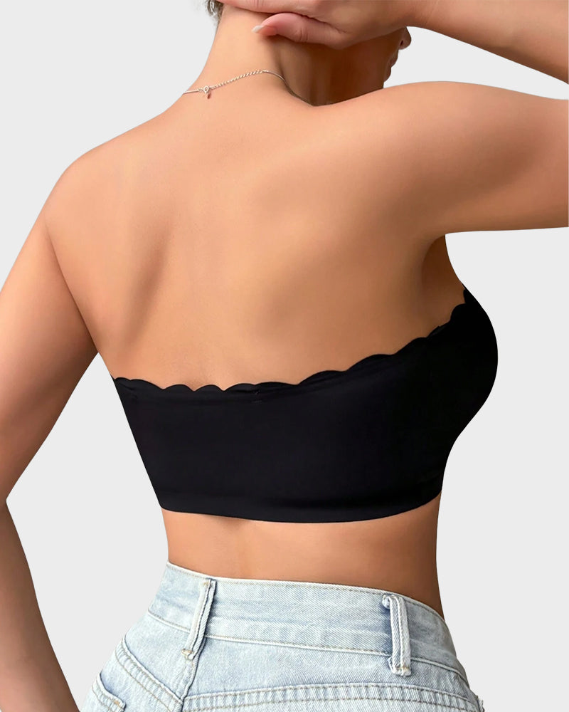 Leopard-Print Bandeau-BH mit Frontverschluss
