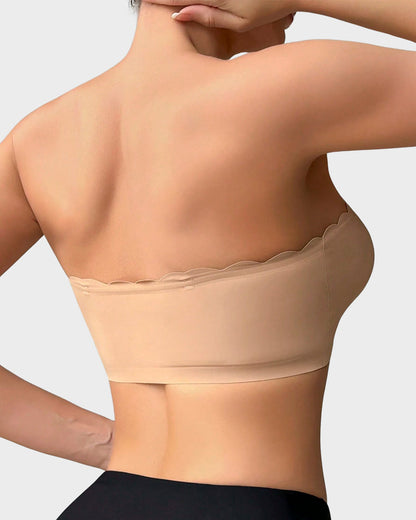 Leopard-Print Bandeau-BH mit Frontverschluss