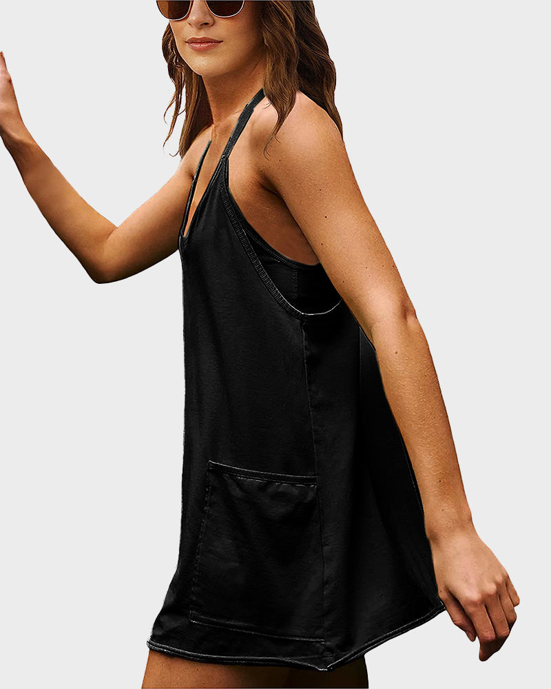 Ärmelloses Minikleid mit integrierten Shorts