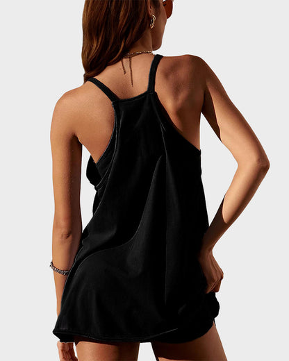 Ärmelloses Minikleid mit integrierten Shorts