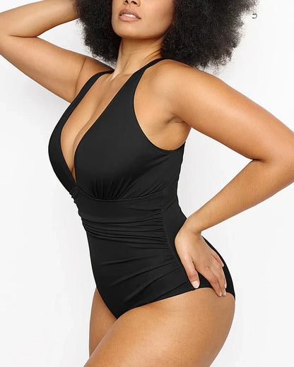 Shaping Swimsuit with Plunge Neckline