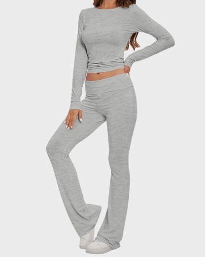 Langärmeliges Loungewear-Set aus Baumwolljersey