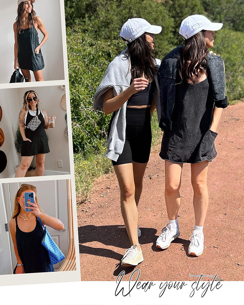 Ärmelloses Minikleid mit integrierten Shorts