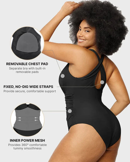 Shaping Swimsuit with Plunge Neckline