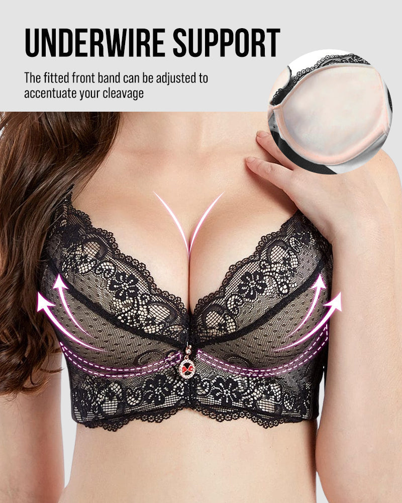 Lace Underwire Push-Up Bra with Padded Cups