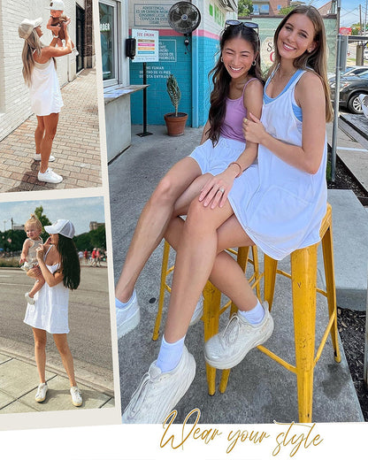 Ärmelloses Minikleid mit integrierten Shorts