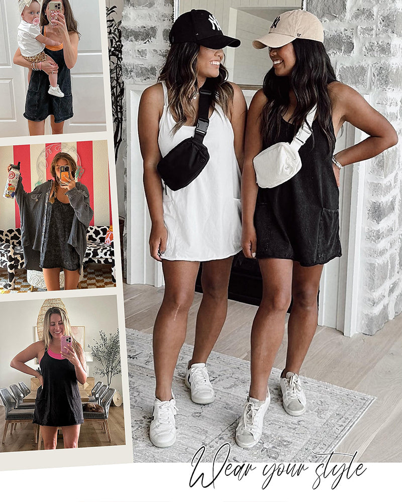 Ärmelloses Minikleid mit integrierten Shorts
