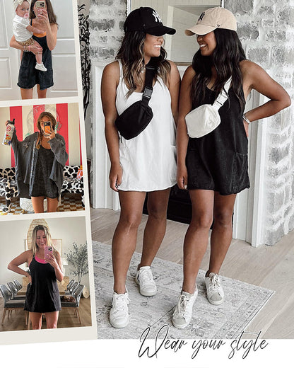 Ärmelloses Minikleid mit integrierten Shorts