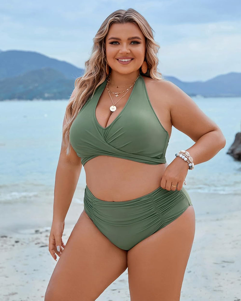 High Waist Figurformender Bikini mit flachem Bauch