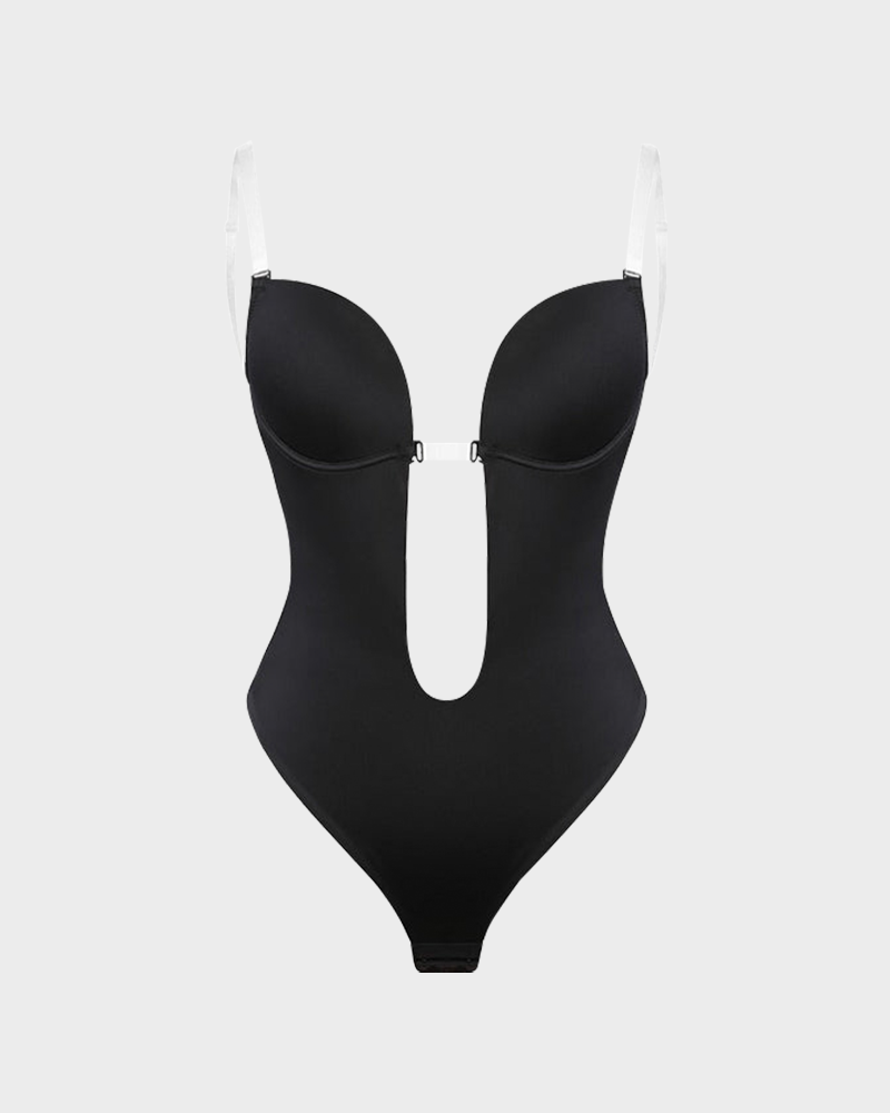 Strapless U-Plunge Thong Bodysuit