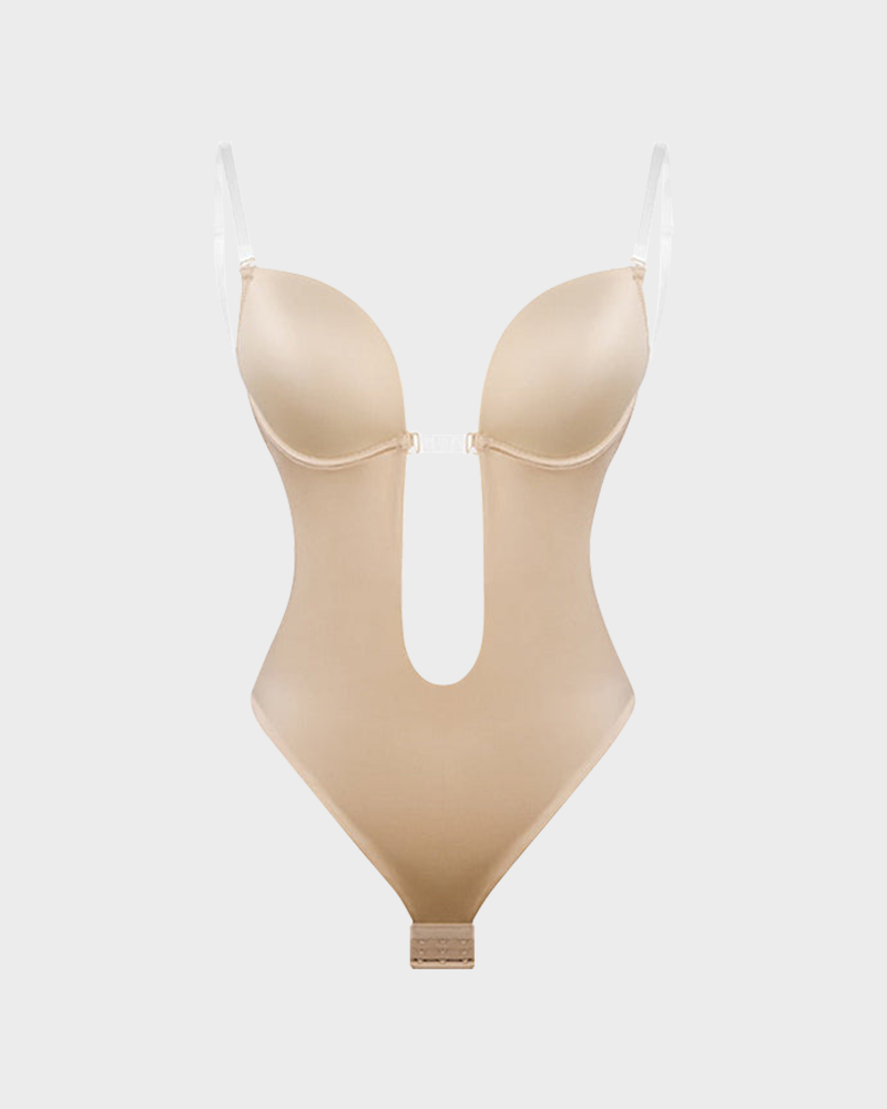 Strapless U-Plunge Thong Bodysuit