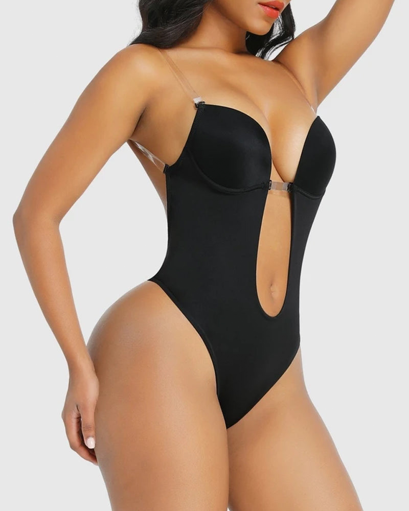 Strapless U-Plunge Thong Bodysuit