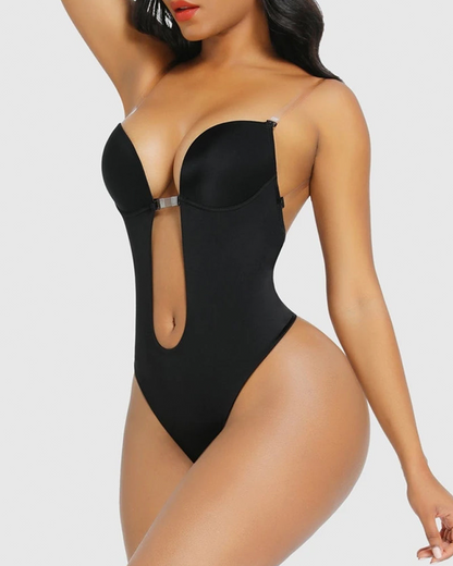 Strapless U-Plunge Thong Bodysuit