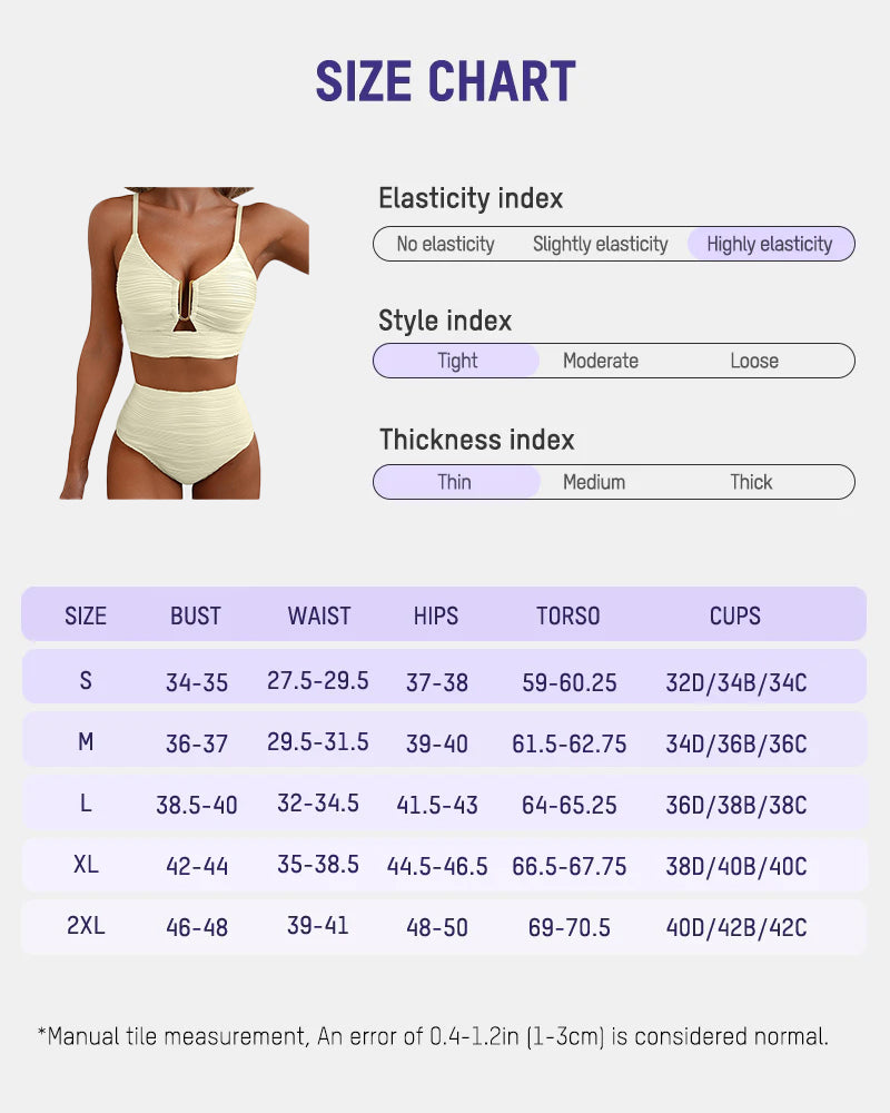 Texturierter High-Waist Bikini mit Cut-outs und U-Bügel