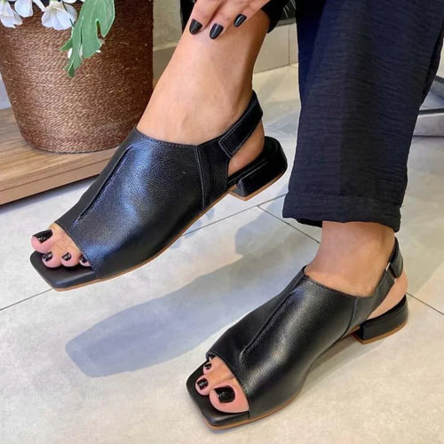 Vera — Sandalen aus Leder mit Blockabsatz