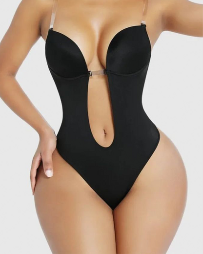 Strapless U-Plunge Thong Bodysuit