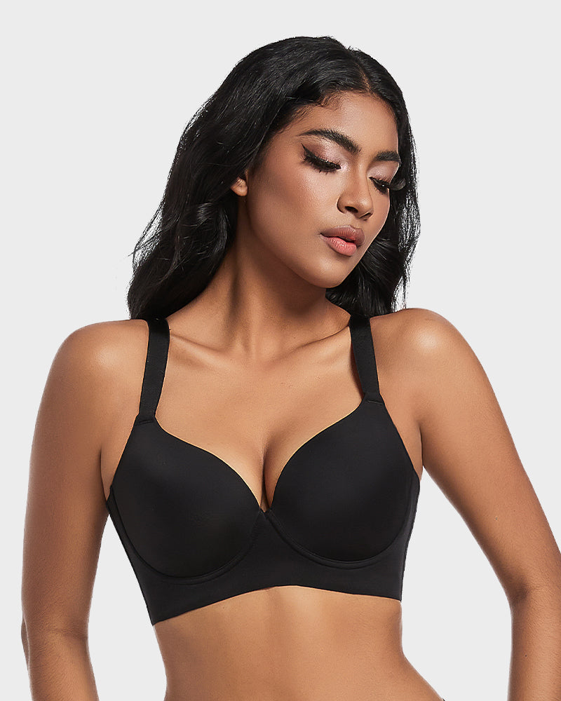 Back-Smoothing Plunge Push-Up Bra