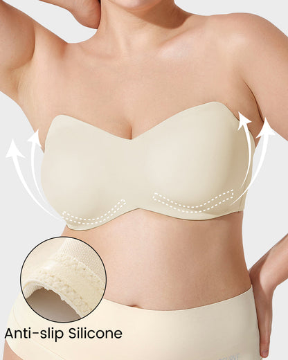 Convertible Non-Slip Bandeau Bra with Full Support