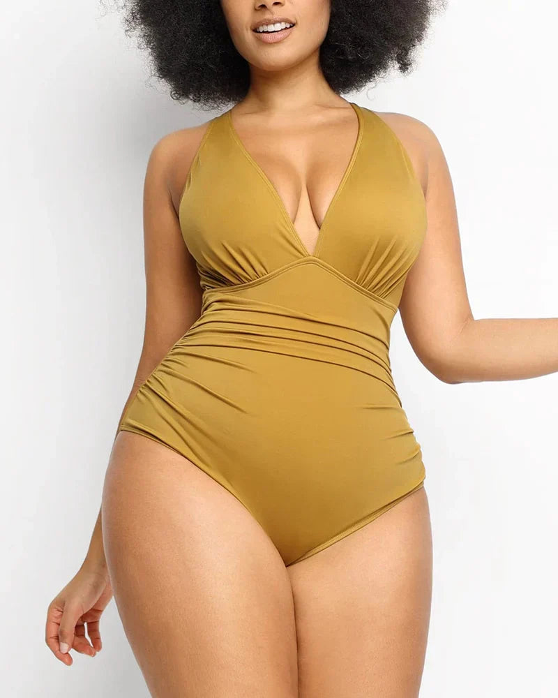 Shaping Swimsuit with Plunge Neckline