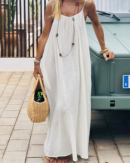 Einfarbiges rückenfreies Cami-Kleid für Damen