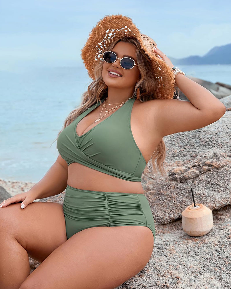 High Waist Figurformender Bikini mit flachem Bauch