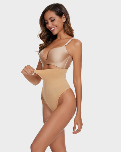 Nahtloser String-Tanga mit hoher Taille (2 Stück)