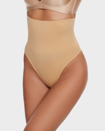 Nahtloser String-Tanga mit hoher Taille (2 Stück)