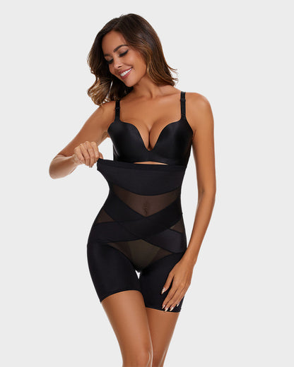 High-Waisted Cross-Compression Mid-Thigh Shaping Shorts — 2-Pack