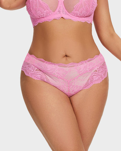 Floral Lace Seamless Brief Panty — Pack of 3