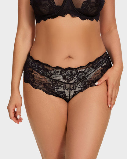 Floral Lace Seamless Brief Panty — Pack of 3