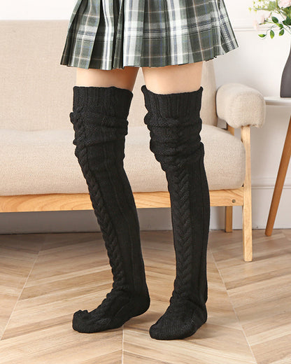 Warme Zopfstrick-Socken