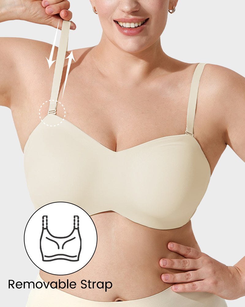 Convertible Non-Slip Bandeau Bra with Full Support