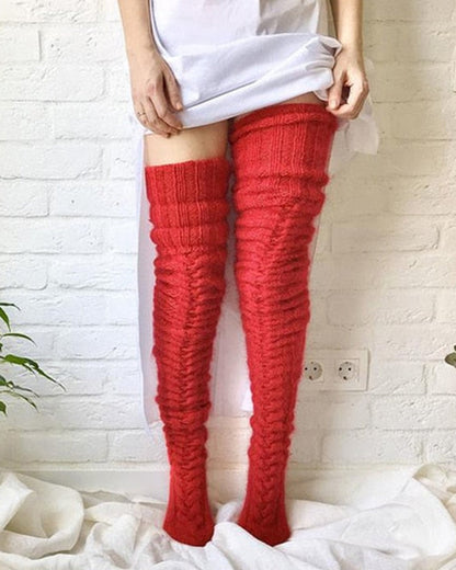 Warme Zopfstrick-Socken