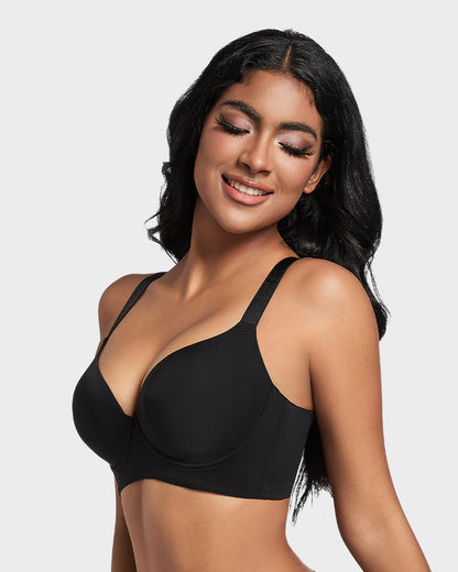 Back-Smoothing Plunge Push-Up Bra