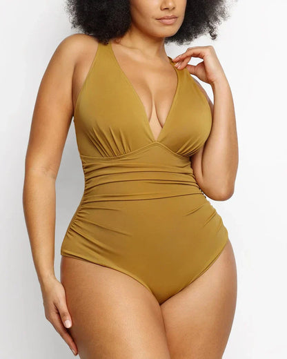 Shaping Swimsuit with Plunge Neckline