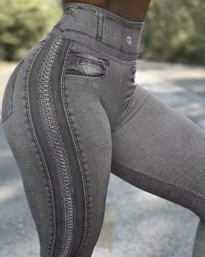 High-Waisted Moisture-Wicking Shaping Workout Leggings