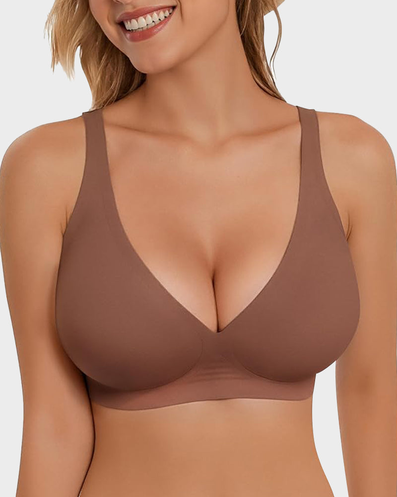 Seamless Deep-V Push-Up Wireless Bra
