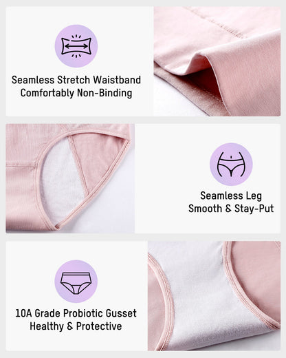 360° Leak-Proof High-Waisted Period Underwear (Pack of 6)