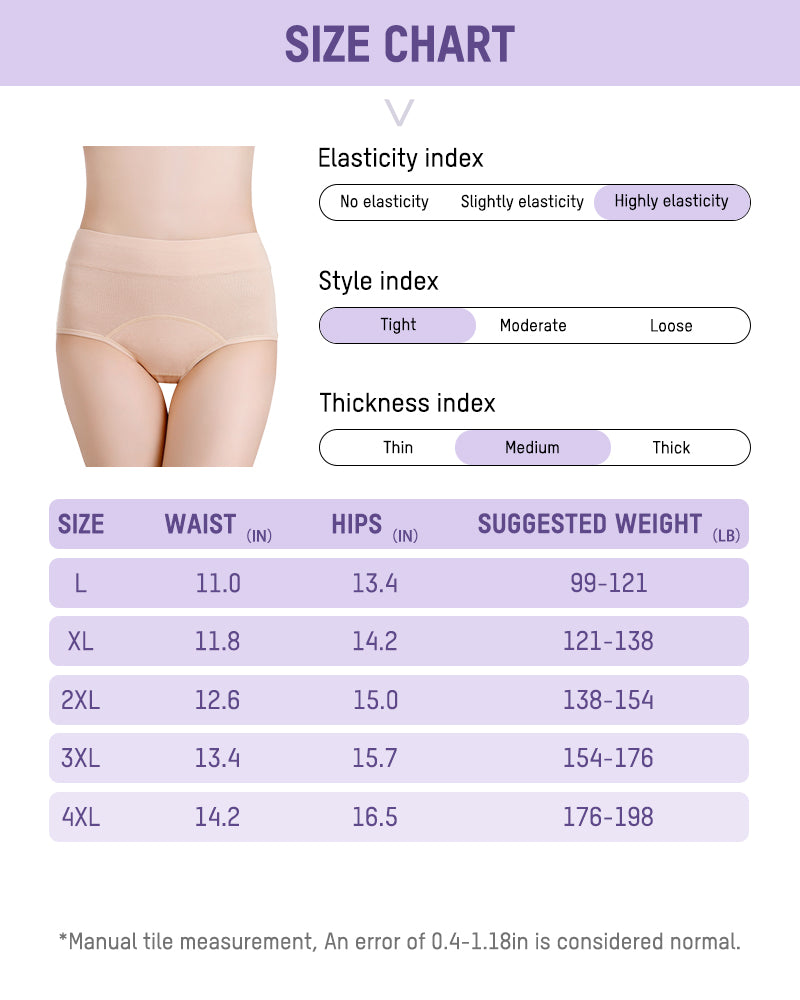 360° Leak-Proof High-Waisted Period Underwear (Pack of 6)