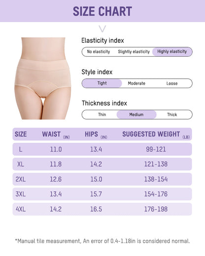 360° Leak-Proof High-Waisted Period Underwear (Pack of 6)