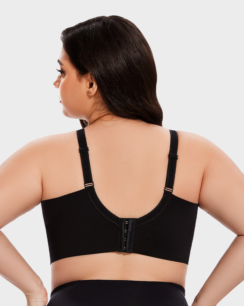 Leaf-Pattern Lace Full-Coverage Unlined Push-Up Bra