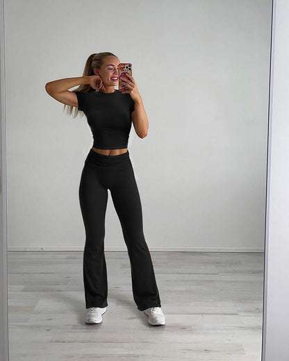 Ensemble Détente 2 Pièces : Haut & Pantalon Évasé
