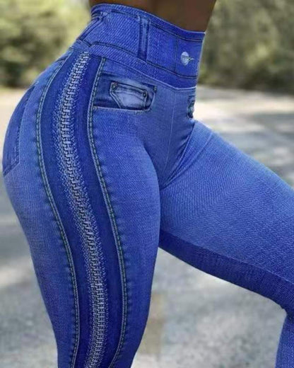 High-Waisted Moisture-Wicking Shaping Workout Leggings