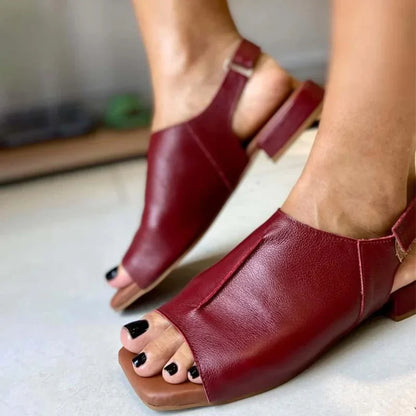 Vera — Sandalen aus Leder mit Blockabsatz