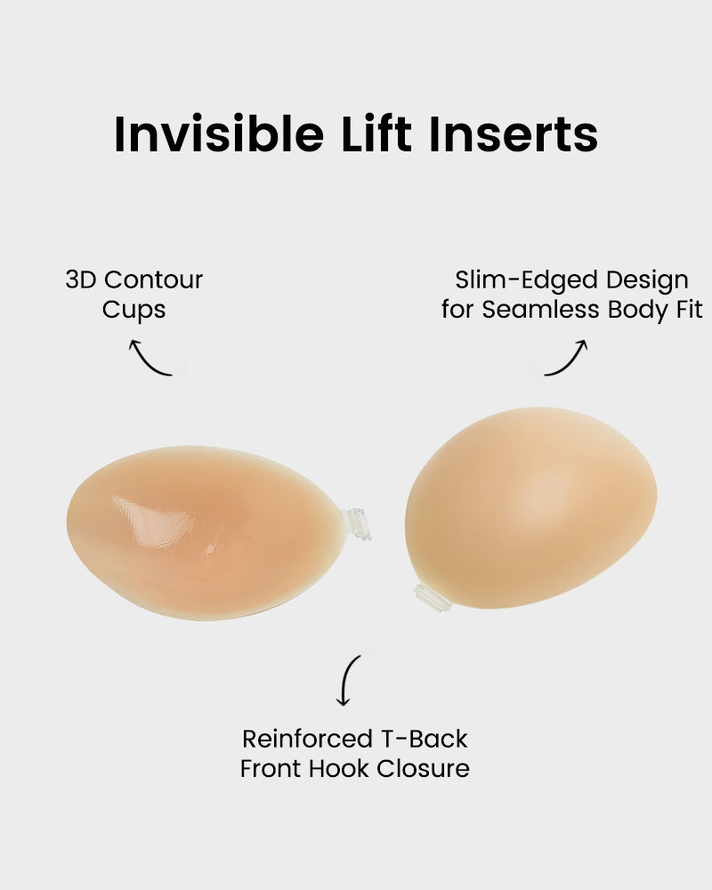 Front-Closure Silicone Self-Adhesive Invisible Bra — Set of 2